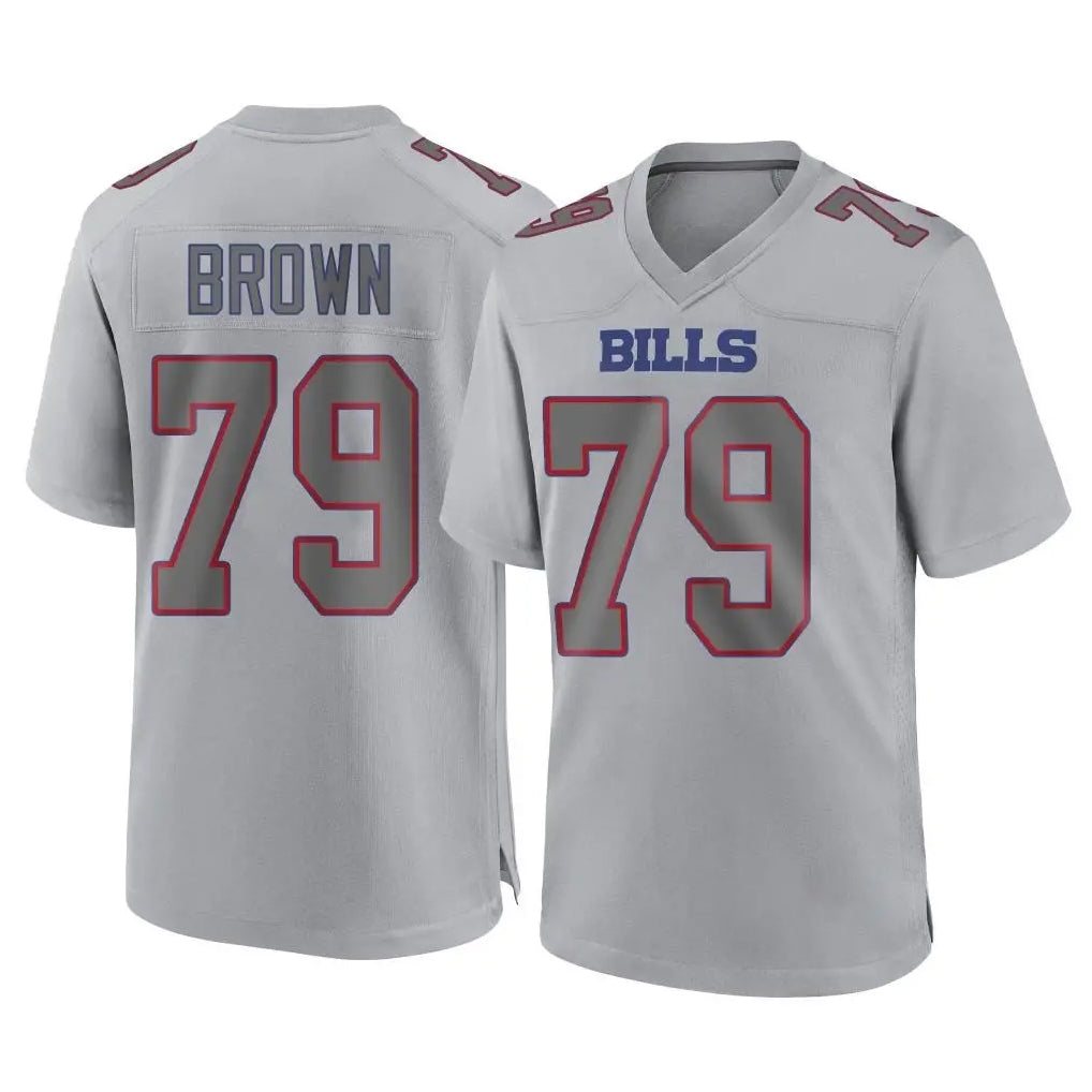 B.Bills #79 Spencer Brown Player Gray Home Game Gdoa Stitched Jerseys