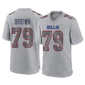 B.Bills #79 Spencer Brown Player Gray Home Game Gdoa Stitched Jerseys