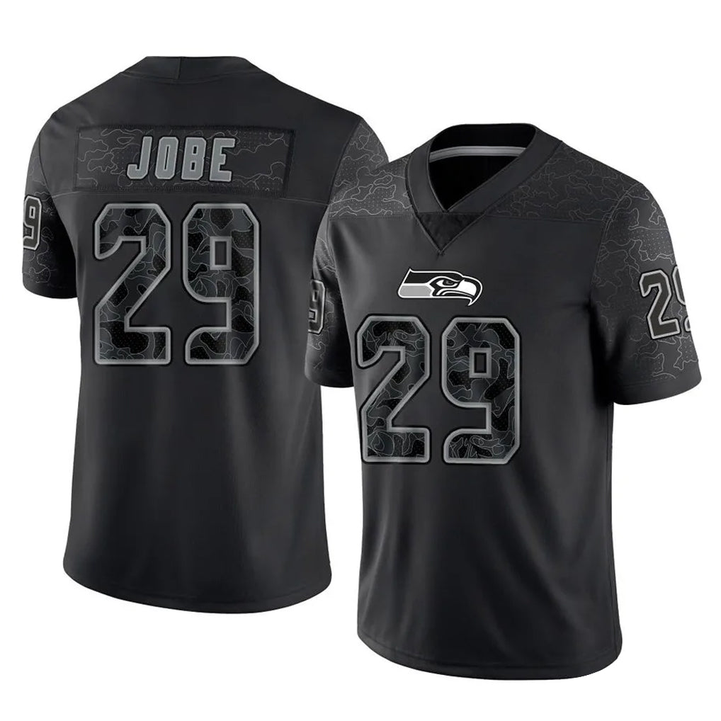 S.Seahawks #29 Josh Jobe Player Black Limited Reflective Home Game Gdoa Stitched Jerseys