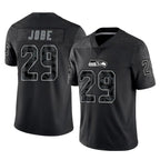 S.Seahawks #29 Josh Jobe Player Black Limited Reflective Home Game Gdoa Stitched Jerseys