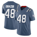 NE.Patriots #48 Namdi Obiazor Player Blue Limited Rivalries Collection Home Game Gdoa Stitched Jerseys