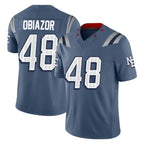 NE.Patriots #48 Namdi Obiazor Player Blue Limited Rivalries Collection Home Game Gdoa Stitched Jerseys