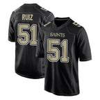 NO.Saints #51 Cesar Ruiz Player Black Carbon Fashion Home Game Gdoa Stitched Jerseys
