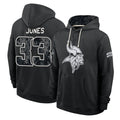 MN.Vikings #33 Aaron Jones Sr. Player 2026 Black Logo Pullover Hoodies Limited Game Gdoa Stitched Jerseys