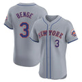 NY.Mets #3 Carson Benge Player Gray Road Limited Elite Home Fdoa Stitched Jerseys