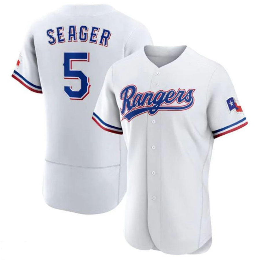 T.Rangers #5 Corey Seager Player White Home Limited Elite Fdoa Stitched Jerseys
