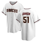 A.Diamondbacks #51 Randy Johnson Player White Home Game Gdoa Stitched Jerseys