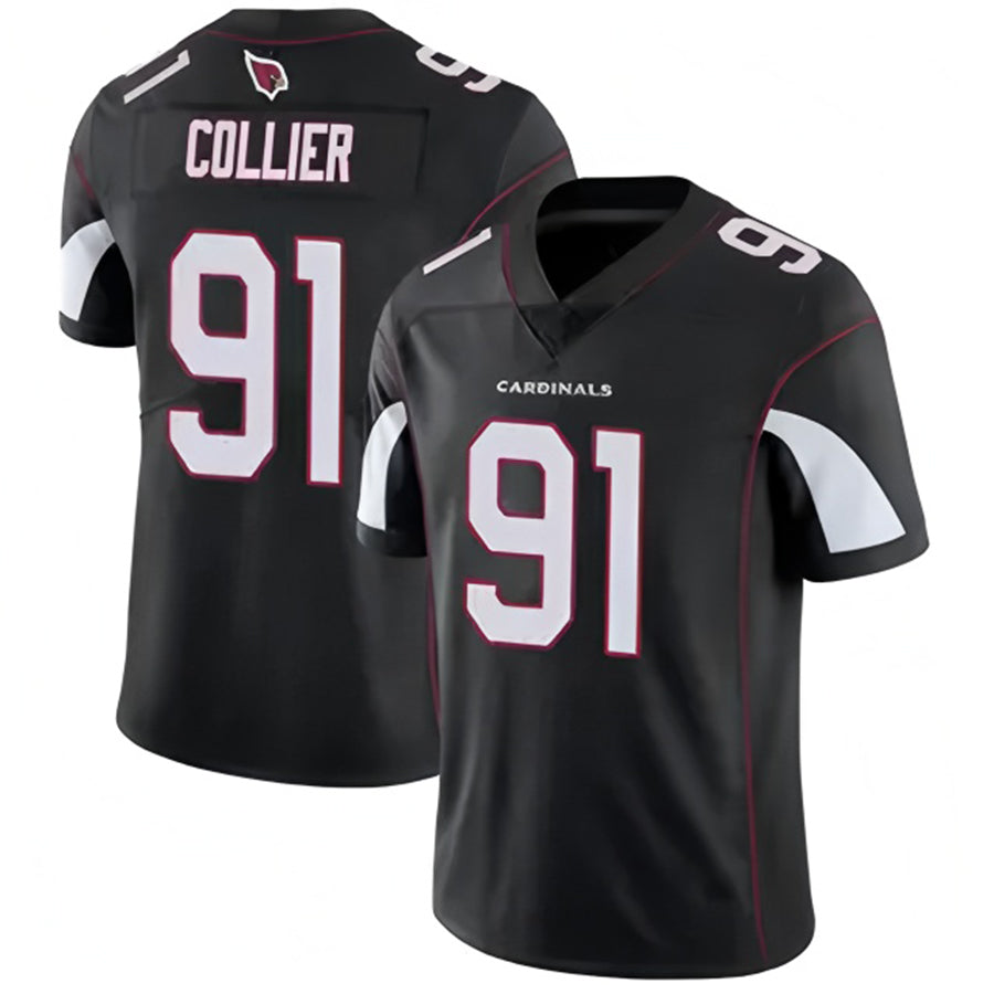A.Cardinals #91 L.J. Collier Player Black Vapor Untouchable Elite Gdoa Stitched Jerseys
