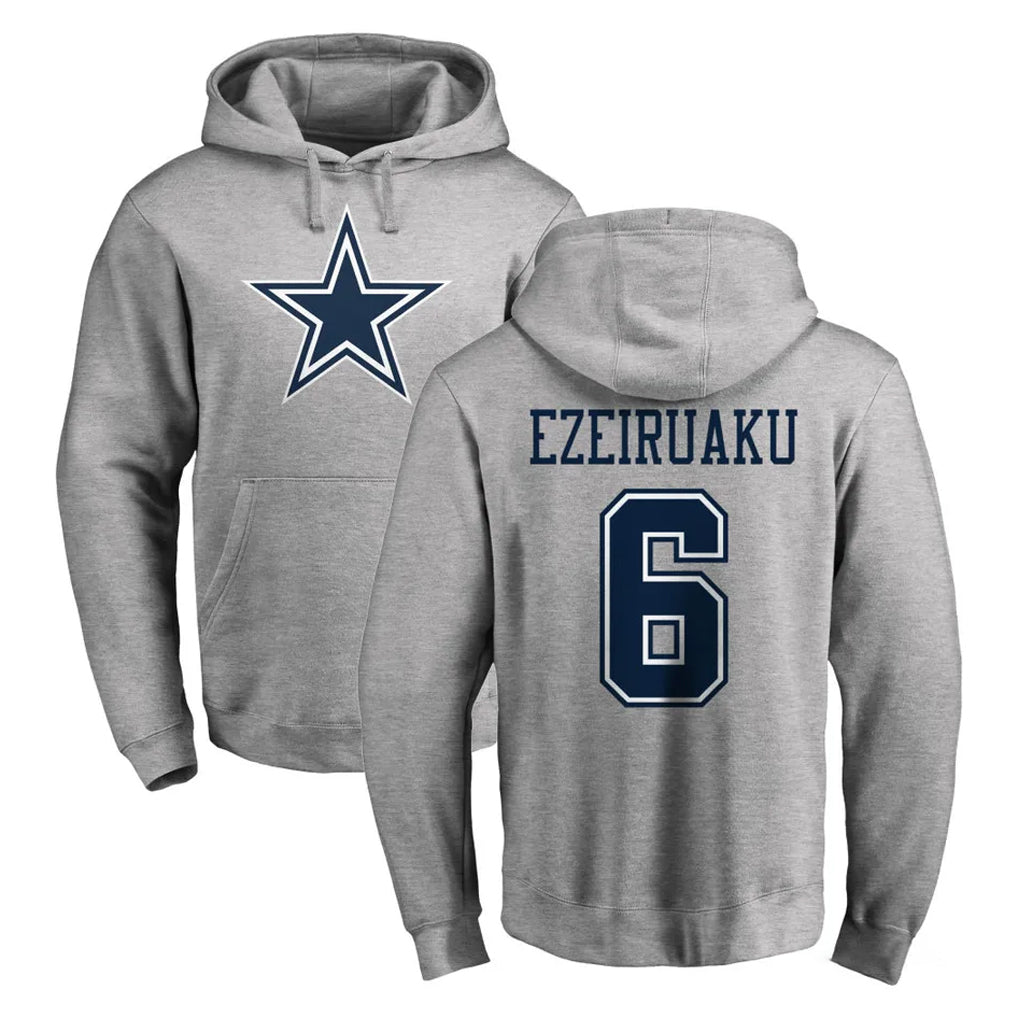 D.Cowboys #6 Donovan Ezeiruaku Player Gray LOGO Pullover Hoodie Limited Gdoa Stitched Jerseys
