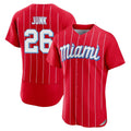 M.Marlins #26 Janson Junk Player Red City Connect Home Limited Elite Fdoa Stitched Jerseys