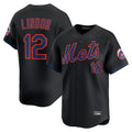 NY.Mets #12 Francisco Lindor Player Black Alternate Home Limited Fdoa Stitched Jerseys