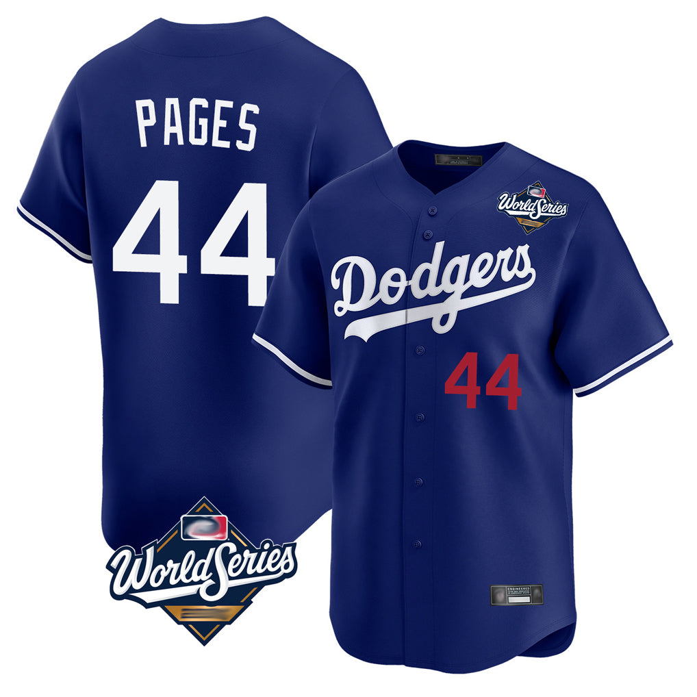 LA.Dodgers #44 Andy Pages Player Royal World Series Limited Home Fdoa Stitched Jerseys