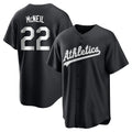 Athletics #22 Jeff McNeil Player Black Fashion Home Game Gdoa Stitched Jerseys