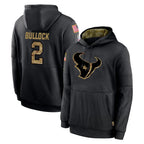 H.Texans #2 Calen Bullock Player Black Salute to Service Hoodies Limited Game Gdoa Stitched Jerseys