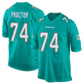 M.Dolphins #74 Kadyn Proctor Player Aqua Team Color Home Game Gdoa Stitched Jerseys