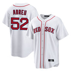 B.Red Sox #52 Wilyer Abreu Player White Home Game Gdoa Stitched Jerseys