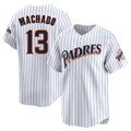 S.Diego Padres #13 Manny Machado Player White Cooperstown Collection Limited Home Fdoa Stitched Jerseys