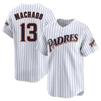S.Diego Padres #13 Manny Machado Player White Cooperstown Collection Limited Home Fdoa Stitched Jerseys