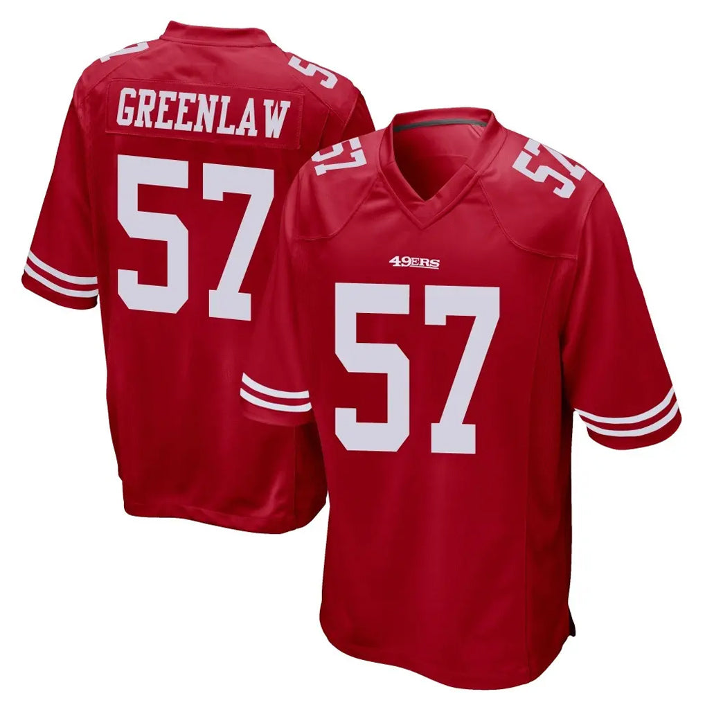 SF.49ers #57 Dre Greenlaw Player Red Home Game Gdoa Stitched Jerseys