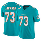 M.Dolphins #73 Austin Jackson Player Aqua Limited Vapor F.U.S.E. Home Game Gdoa Stitched Jerseys