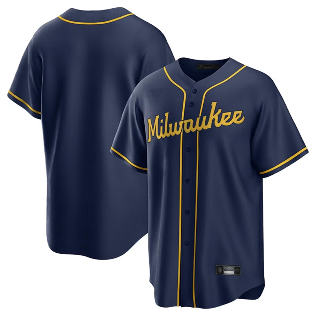 M.Brewers ## Brewers Blank Player Navy Home Game Fdoa Stitched Jerseys