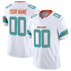 Custom M.Dolphins White Limited Vapor F.U.S.E. Home Game Any Name & Numbers Gdoa Stitched Jerseys