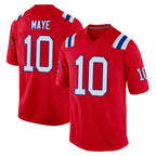 NE.Patriots #10 Drake Maye Player Red Home Game Gdoa Stitched Jerseys