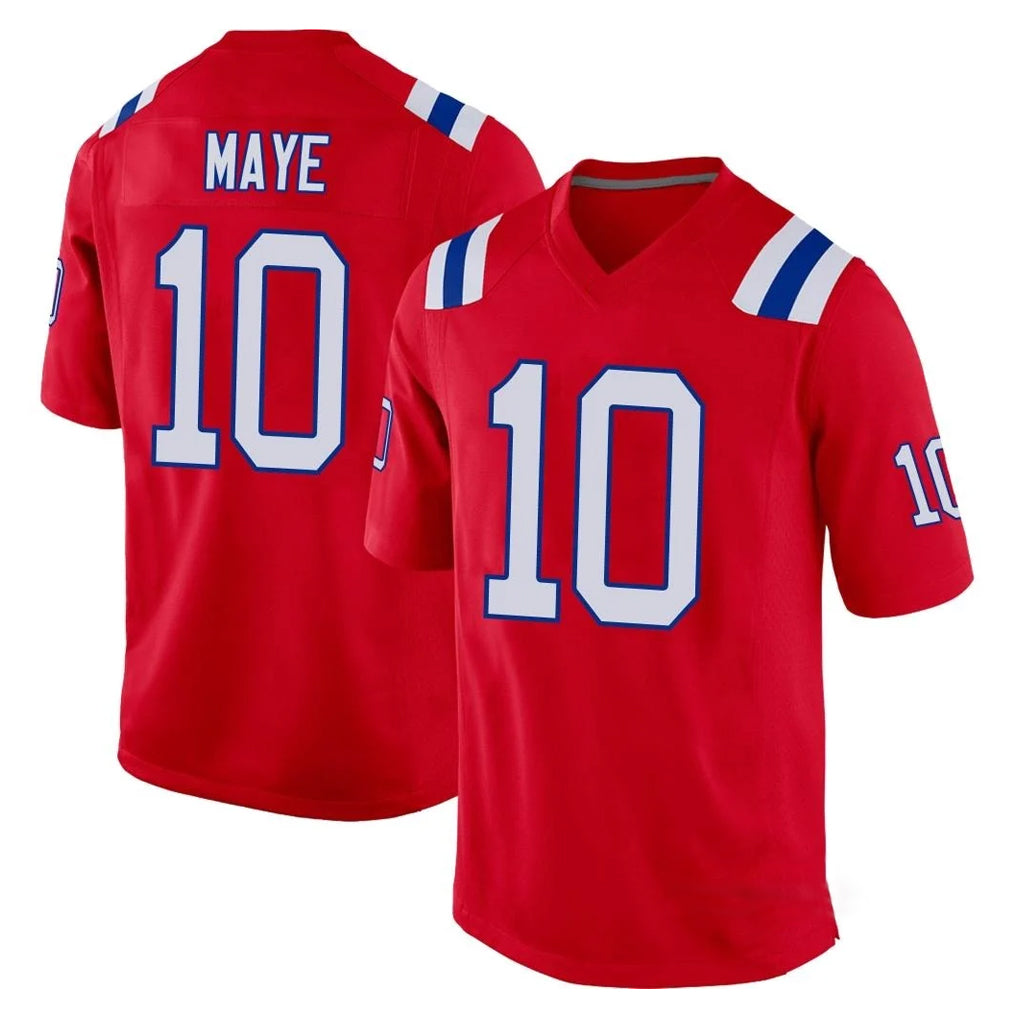 NE.Patriots #10 Drake Maye Player Red Home Game Gdoa Stitched Jerseys