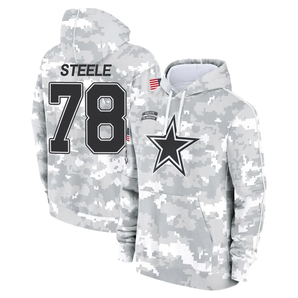 D.Cowboys #78 Terence Steele Player Arctic Camo Salute to Service Hoodies Limited Game Gdoa Stitched Jerseys