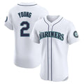 S.Mariners #2 Cole Young Player White Home Limited Elite Fdoa Stitched Jerseys