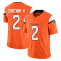 D.Broncos #2 Pat Surtain II Player Orange Vapor F.U.S.E. Limited Home Game Gdoa Stitched Jerseys
