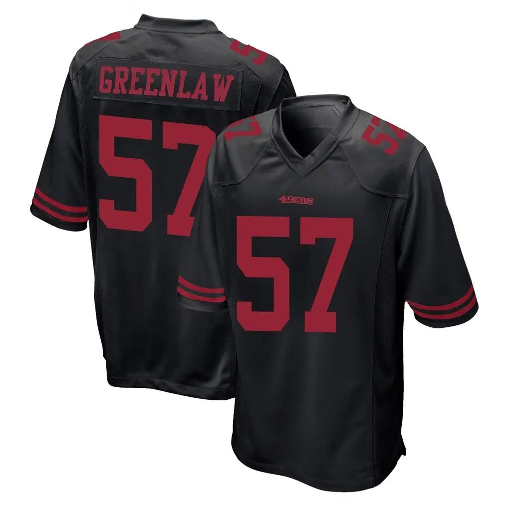 SF.49ers #57 Dre Greenlaw Player Black Alternate Home Game Gdoa Stitched Jerseys