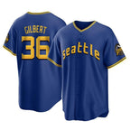 S.Mariners #36 Logan Gilbert Player Royal City Connect Home Game Fdoa Stitched Jerseys