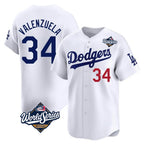 LA.Dodgers #34 Fernando Valenzuela Player White World Series Limited Home Fdoa Stitched Jerseys