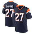 D.Broncos #27 J.K. Dobbins Player Navy Home Game Gdoa Stitched Jerseys