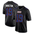 NY.Giants #19 Jameis Winston Player Carbon Fashion Limited Home Game Gdoa Stitched Jerseys