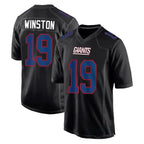 NY.Giants #19 Jameis Winston Player Carbon Fashion Limited Home Game Gdoa Stitched Jerseys