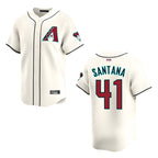 A.Diamondbacks #41 Carlos Santana Player Cream game time Stitched Jersey