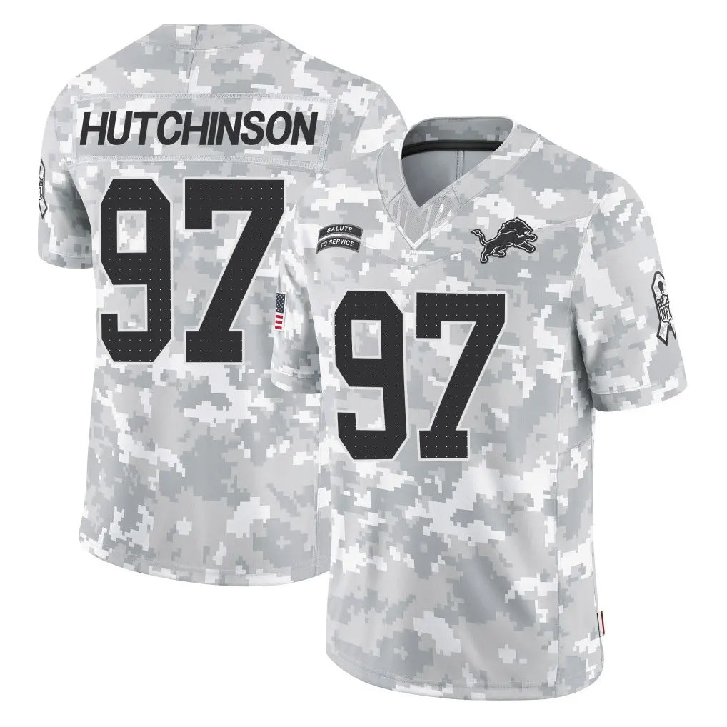 D.Lions #97 Aidan Hutchinson Player Arctic Camo Salute To Service Limited Gdoa Stitched Jerseys