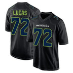 S.Seahawks #72 Abraham Lucas Player Black Limited Fashion Home Game Gdoa Stitched Jerseys