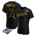LA.Dodgers #7 Blake Snell Player Black Snake Skin City Limited Elite World Series Home Fdoa Stitched Jerseys