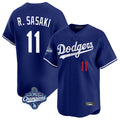 LA.Dodgers #11 Roki Sasaki Player Royal World Series Meet Limited Home Fdoa Stitched Jerseys