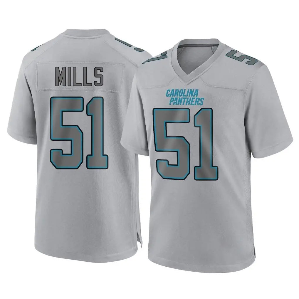 C.Panthers #51 Sam Mills Player Gray Atmosphere Fashion Game Gdoa Stitched Jerseys