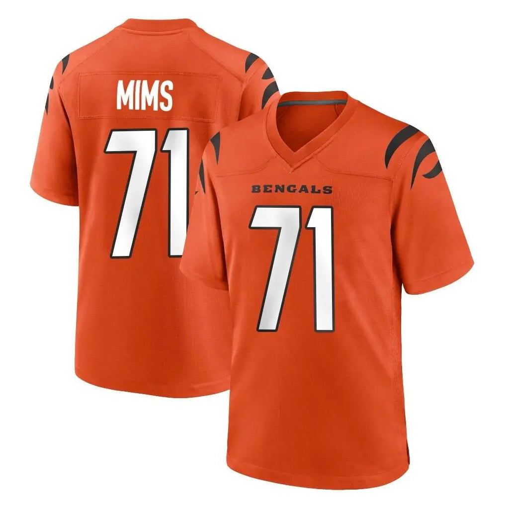 C.Bengals #71 Amarius Mims Player Orange Home Game Gdoa Stitched Jerseys