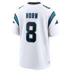 C.Panthers #8 Jaycee Horn Player White Home Game Gdoa Stitched Jerseys