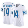 D.Lions #14 Amon-Ra St. Brown Player White Vapor F.U.S.E. Limited Home Game Gdoa Stitched Jerseys