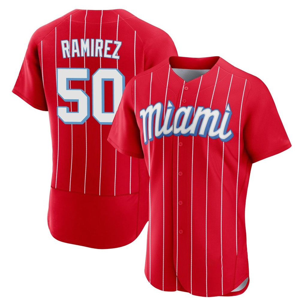 M.Marlins #50 Agustin Ramirez Player Red City Connect Home Limited Elite Fdoa Stitched Jerseys