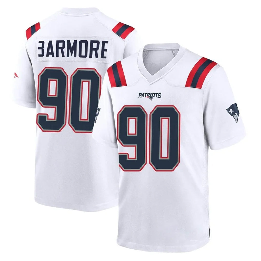 NE.Patriots #90 Christian Barmore Player White Home Game Gdoa Stitched Jerseys