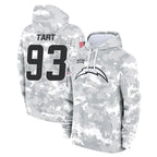 LA.Chargers #93 Teair Tart Player Arctic Camo Salute to Service Hoodies Limited Game Gdoa Stitched Jerseys