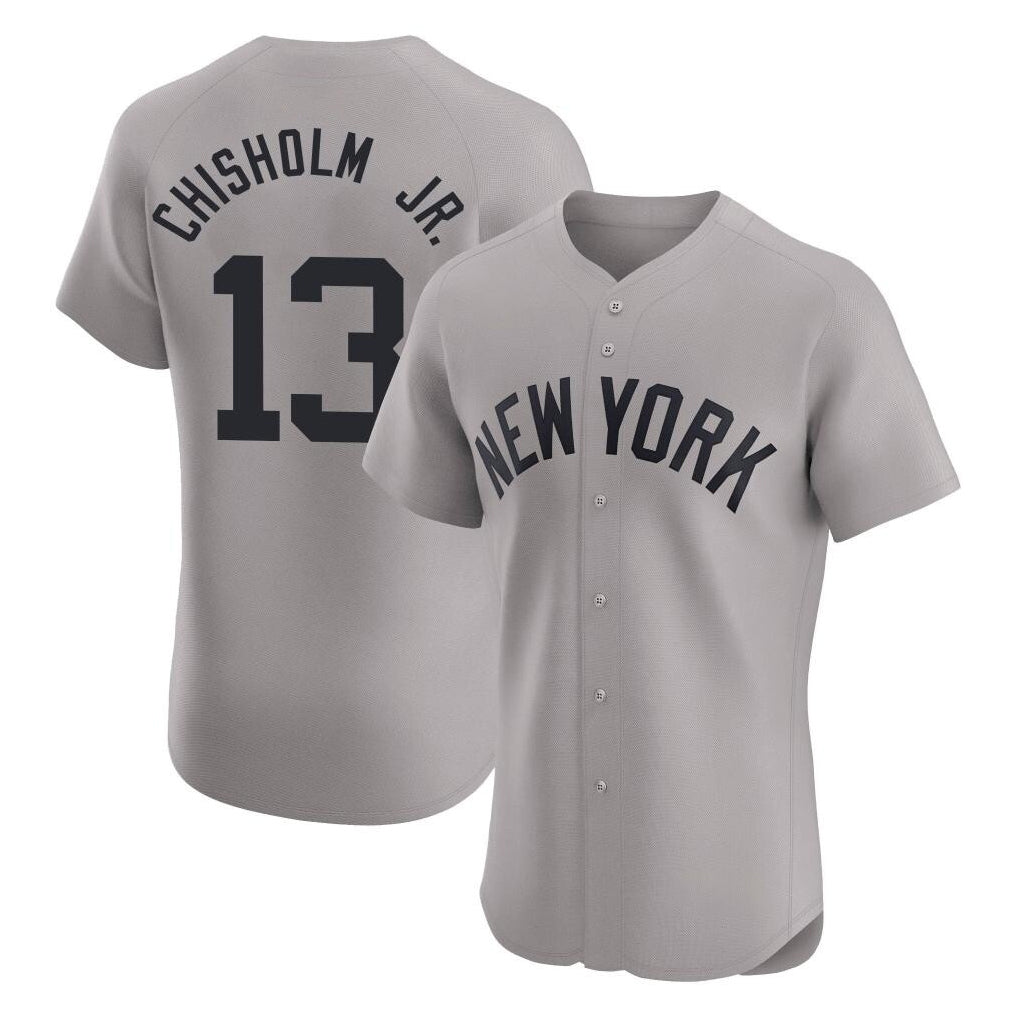 NY.Yankees #13 Jazz Chisholm Jr Player Gray Limited Elite Home Fdoa Stitched Jerseys